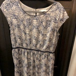 Navy floral knee-length Petite dress